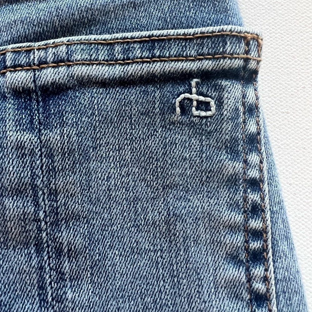 Rag & Bone Women’s Mid Rise Ankle Skinny Stretch Blue Jeans Size 25 (26x25) (D3) - Picture 3 of 11